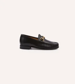 Drake’s Yuketen Moc Ischia Black Leather Bit Loafer