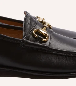 Drake’s Yuketen Moc Ischia Black Leather Bit Loafer